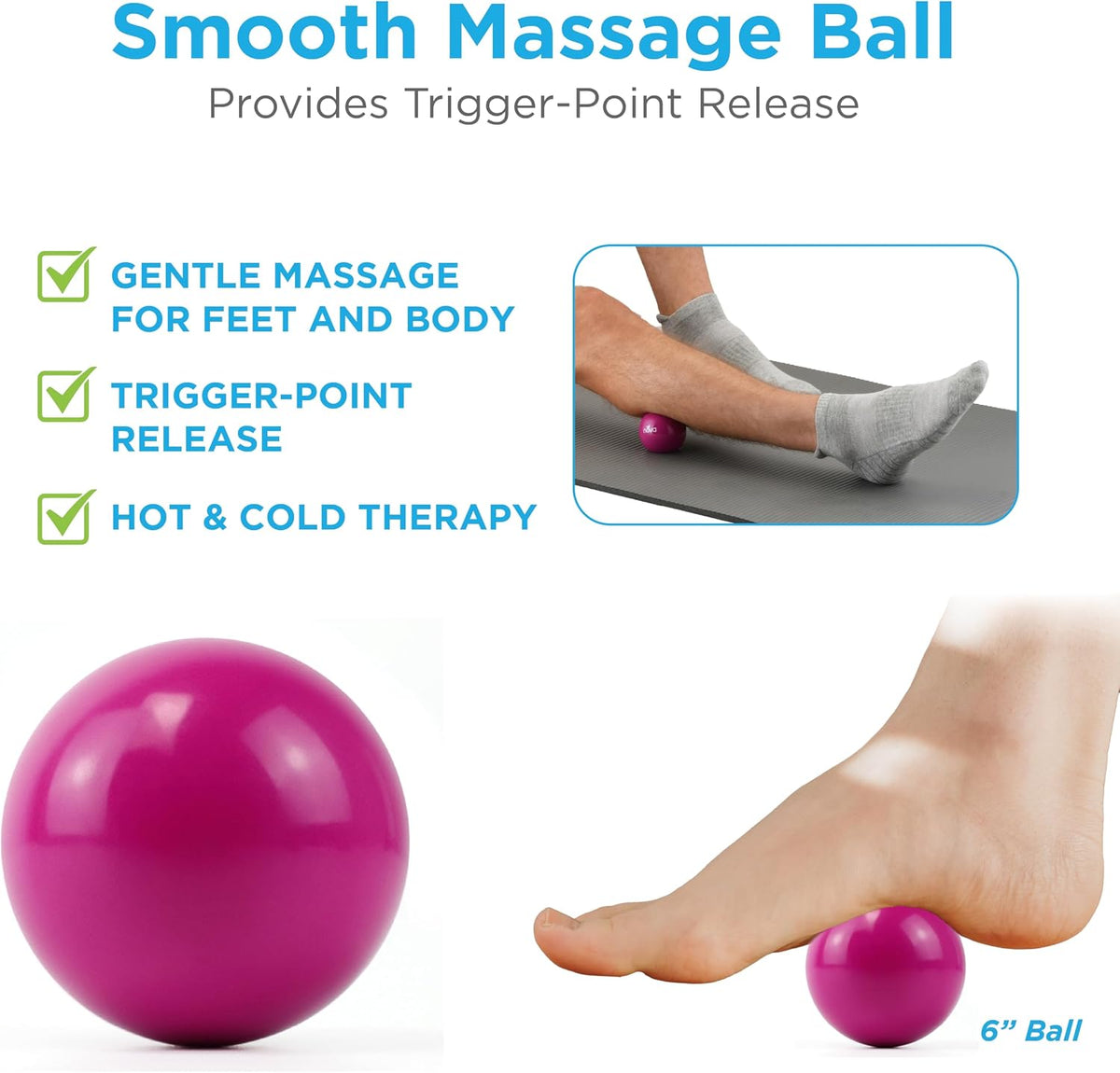 NOVA 3-in-1 Hot and Cold Massage Roller Set - Foot Roller, Gel Ball, and Peanut Roller for Plantar Fasciitis, Back Pain, Trigger Point Therapy - Deep Tissue Relief Kit with Travel Bag