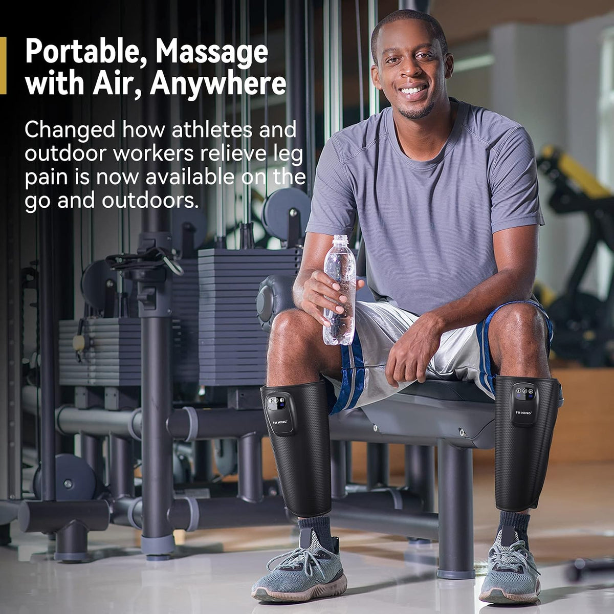 FIT KING Cordless Calf Compression Massager for Circulation and Pain Relief