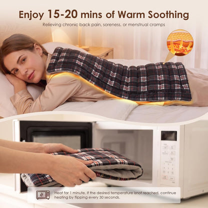 Microwave Heating Pad for Pain Relief, 8 x 18 Grey