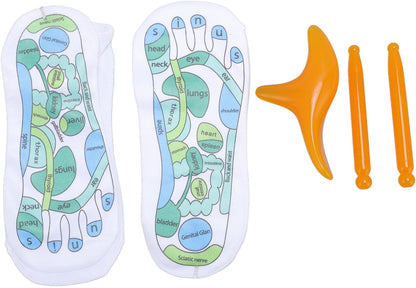 2 Pairs Socks,High Elastic Cotton Soft Anti Slip Trigger Point Tool Set Unisex Design Breathable Comfort Fitness Recovery Massage Sticks Foot Care Bundle Home Travel