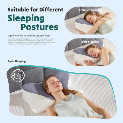 Sweetcrispy Cervical Pillow for Neck Pain Relief, Cooling Memory Foam
