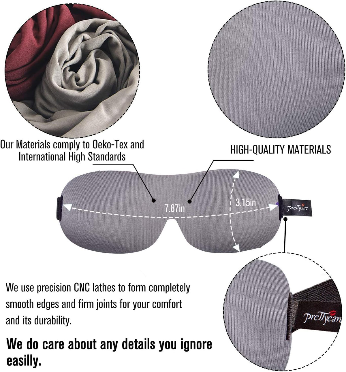PrettyCare 3D Sleep Mask 2 Pack,Eye Mask for Side Sleeper 3D Contoured Sleeping Mask Blackout Out for Men- Blindfold Airplane with Ear Plugs, Night Masks with Travel Bag (Black&Blue)