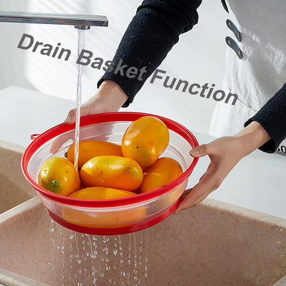 2 Pack Upgraded Collapsible Microwave Lid, Vented Microwave Splatter Cover, 10.5 inches Plate Cover with Hook Hole, Vegetable Fruit Colander Multi-function Kitchen Gadget