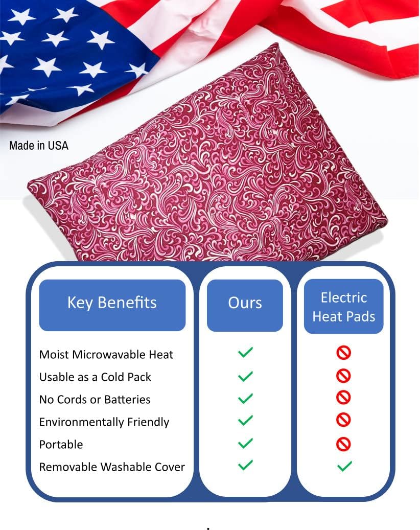 Microwavable Corn Filled Heating Pad and Cold Pack/Washable 100% Cotton Cover (Cross Hatch - Mint, 7.5in W x 11in L)