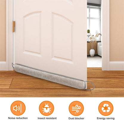 Weighted Door Draft Stopper, Grey, 32inch | Under Door Noise Blocker, Front Door Insulation, Weatherproof Strip, Energy Efficient