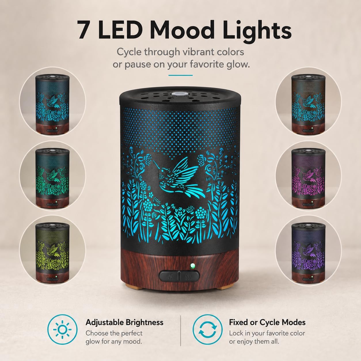 Tree Essential Oils Diffuser for Home 150ML Aromatherapy Diffuser | Birthday Gifts for Women mom,Metal Cool Mist Humidifier with 7 Colors Lights Waterless Auto Off Air Diffusers