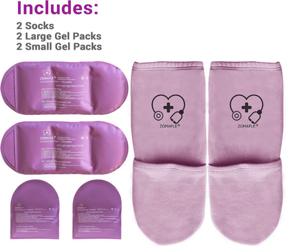 Zomaple Cold Therapy Socks, 2 Gel Packs for Neuropathy & Hot Feet Comfort