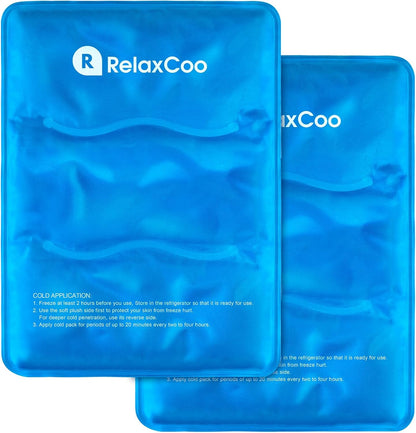 RelaxCoo Large Flexible Ice Pack for Injuries Reusable Gel, 11x14.5 Inches, Cold Compress for Hip, Shoulder, Knee, Back Pain, Swelling, Bruises, Surgery