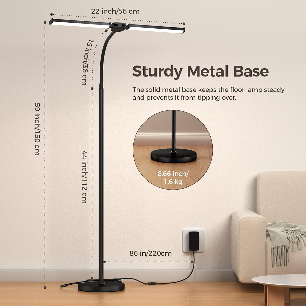 LED Floor Lamp for Living Room,Bright Reading Lamps for Office