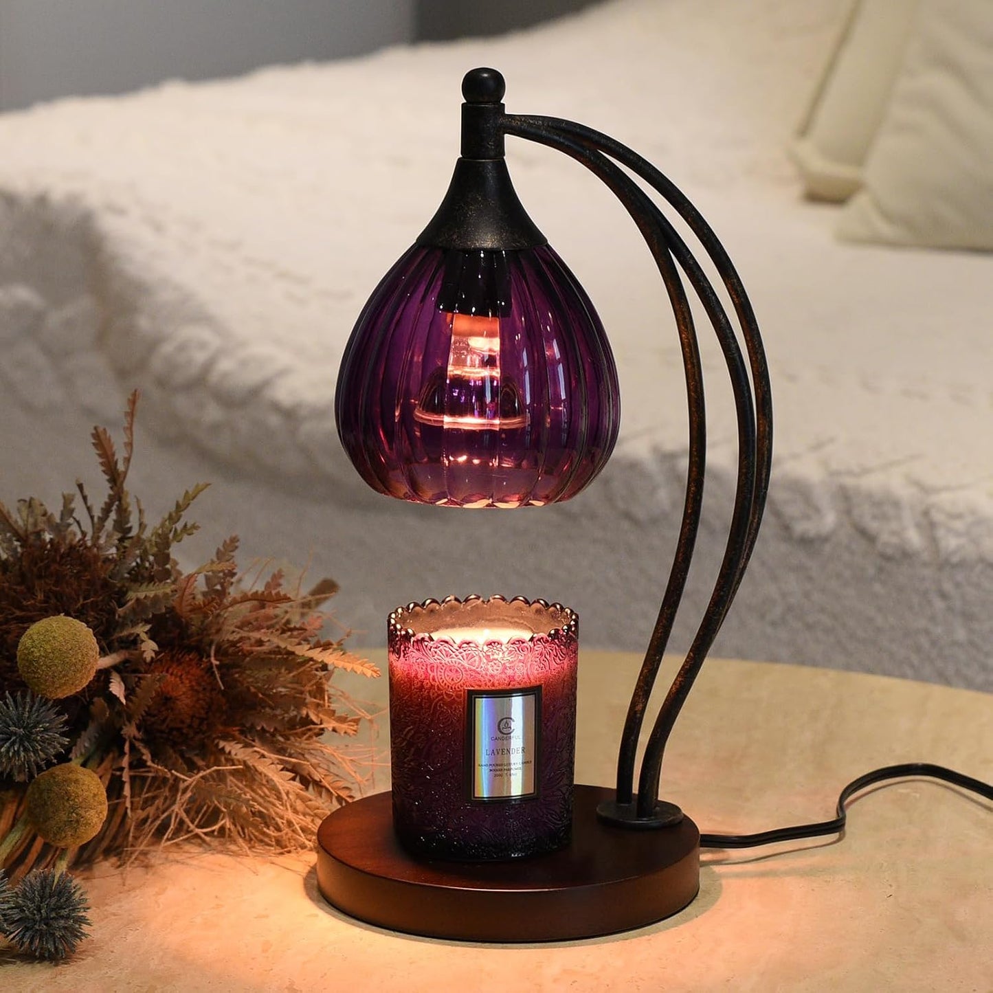 Candle Warmer Lamp with Timer and Dimmer - Electric Melter for Scented Jar Candles - Housewarming, New Home Decor