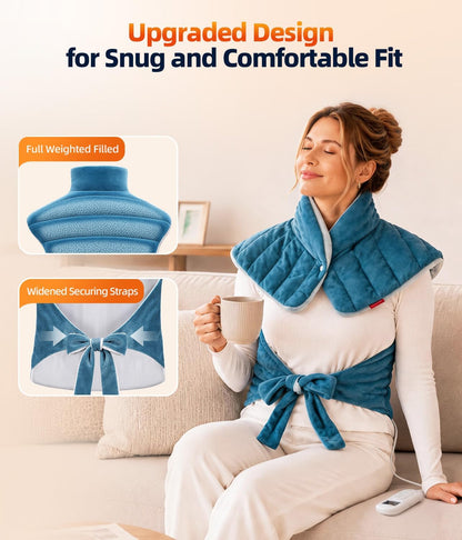 Comfytemp Heating Pad for Neck Shoulders Back, 2.6 Ib Weighted Heating Pad