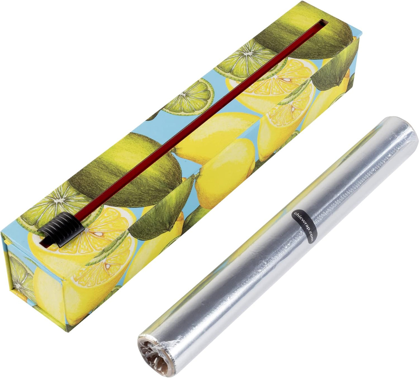ChicWrap Carrara Marble Aluminum Foil Dispenser - Includes 12"x30' roll | Reusable Aluminum Foil Dispenser with Four Non-Slip Rubber Feet