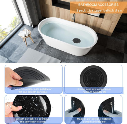 Shower Drain Hair Catcher Tub Stopper, V-TOP Drain Cover for Shower to Catcher Hair, Silicone Bathtub Drain Plug Suit for Bathroom Kitchen and Laundry, 4 Pack