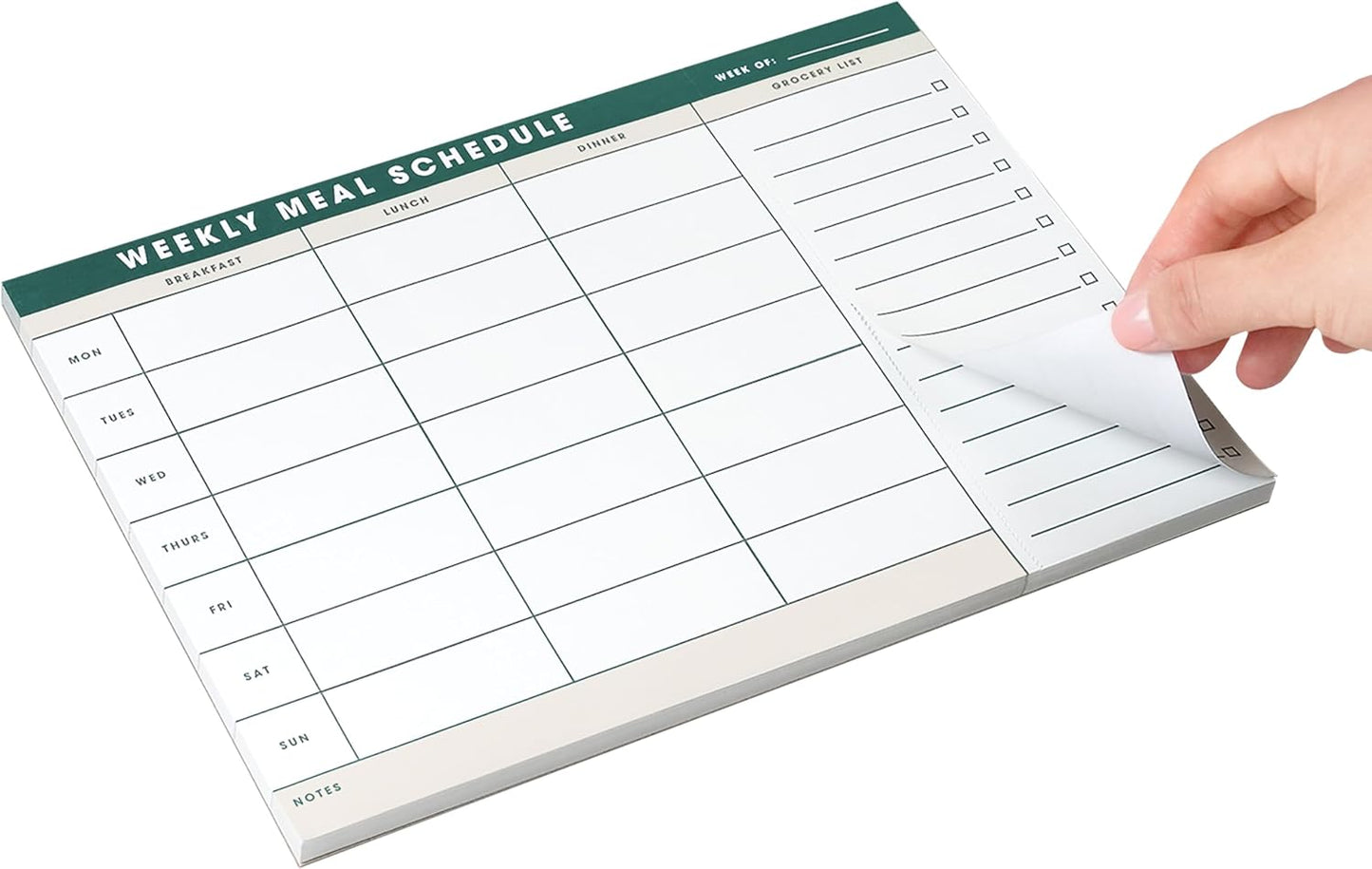 Weekly Magnetic Meal Planner & Tear Off Grocery List - 7 x 10 Inch Menu Planner Notepad for Fridge - Grocery Shopping List Notepad –Dinner List for Refrigerator - (Large Planner with 60 Sheets - 7 x