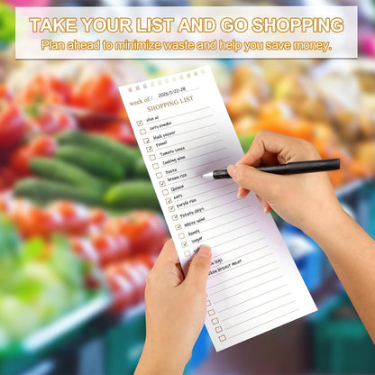 AZUREAL 50 Sheets Meal Planner, 8.5x11 Inch Double Helix Magnetic Meal Planning Notepad and Grocery List Notepad with Tear-Off Shopping List, Wall-Mountable Daily & Weekly Meal Planner for Fridge