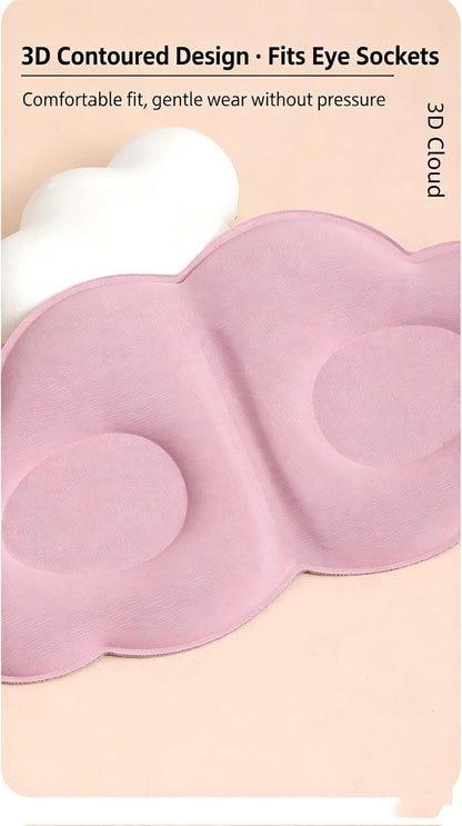 3D Contoured Sleep Eye Mask, Full Blackout Soft Foam Sleeping Mask, Breathable Blindfold for Nap Travel, Multi Colors Available (Beige)