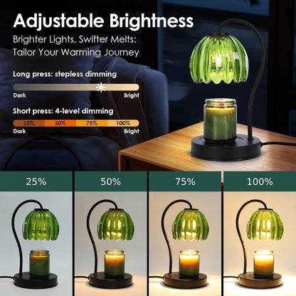 Electric Candle Warmer Lamp with Timer & Dimmer, Gray Tulip Lampshade