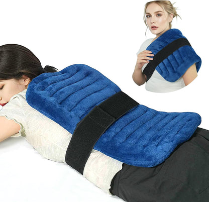 Extra Large Heating Pad Microwavable for Back with Moist Heat, Flaxseeds Heating Pads for Full Back, Neck and Shoulders, Stomach Cramps, and Muscle Aches,for Both Hot and Cold Therapy - Navy Blue