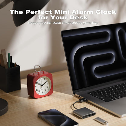AYRELY® Small Metal Alarm Clock, Desk and Table Clock for Travel