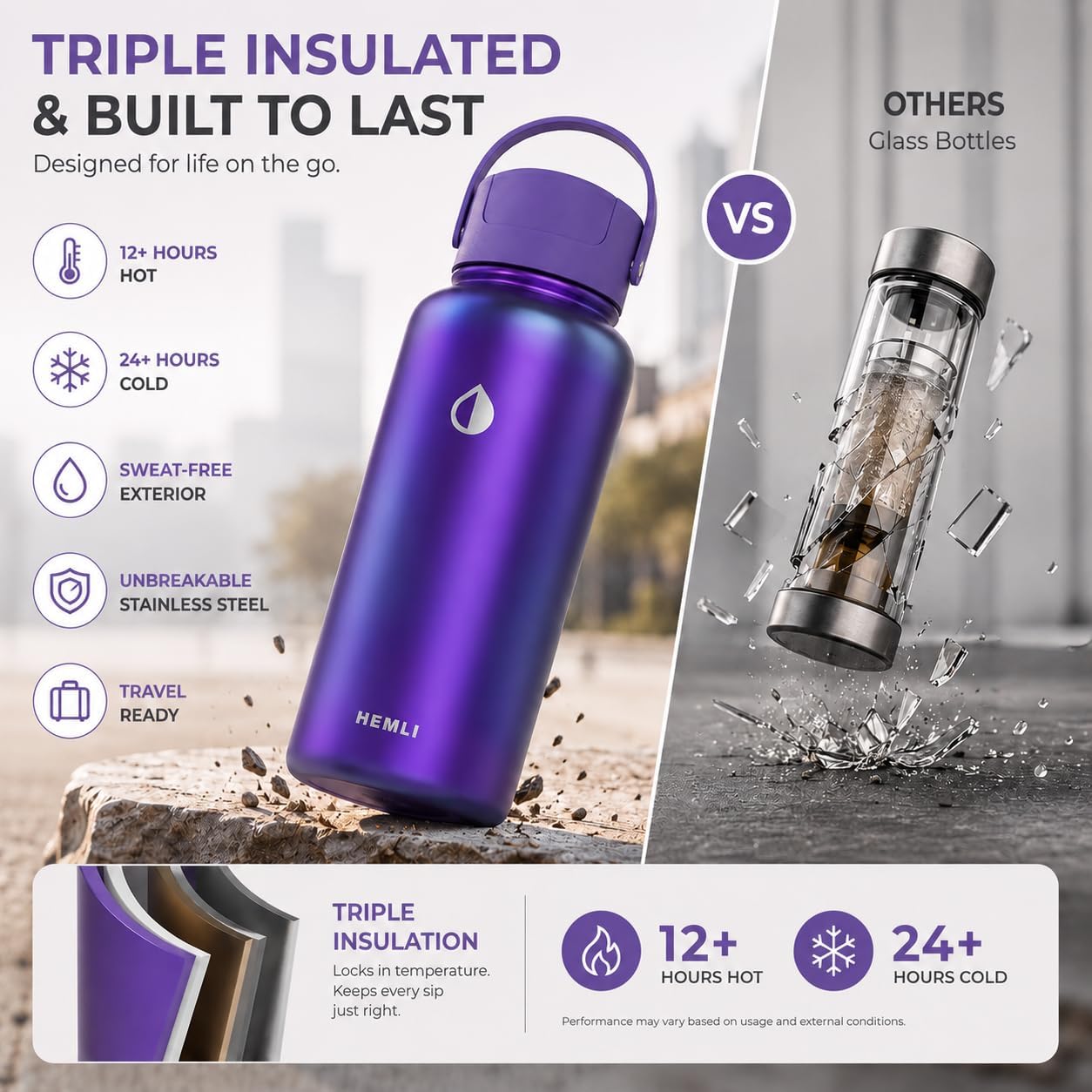 22 oz Ceramic Lined Tea Infuser Travel Tumbler, Micro-Mesh Stainless Steel Infuser, Pure Taste Ceramic Interior, Triple Insulated 12hr Hot Cold, Dual Sip & Straw Lid, Scratch-Resistant