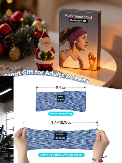 AONESY Bluetooth Headband for Sleeping, Headband Headphones for Side Sleepers & Sports, Washable & Wireless Music Headband with Secure Fit for Running, Workout, Gym, Yoga - Great Gift