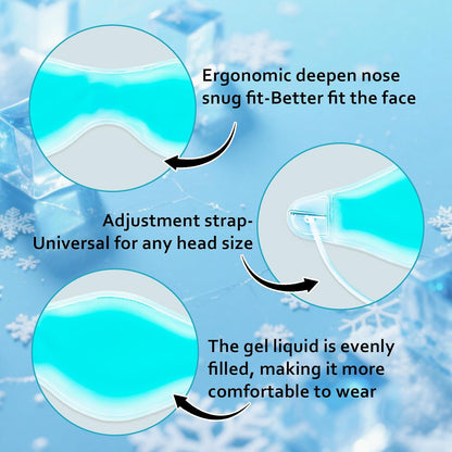 Cooling Eye Mask - Gel Ice Pack Reusable Cooling Eye Pads and Under Patches,Eye Hot Cold Treatment for Redness,Pain Relief Relax.
