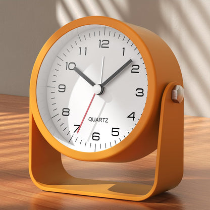 AYRELY® 3.5" Small Analog Travel Alarm Clock, Battery Operated Desk Clock | Cute Table Clock with Light, Adjustable Angle, Bedside, Bedrooms, Kids' Rooms and Living Room Decor (Orange)