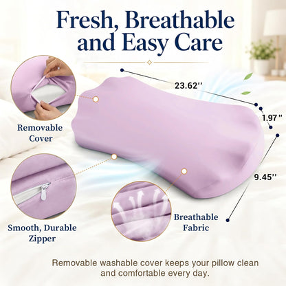 Fledano Lumbar Support Pillow for Bed – Memory Foam Lower Back Pain Relief Pillow for Sleeping, Ergonomic Lumbar Pillow for Side & Back Sleepers, Sciatica & Hip Pain Relief, Washable Cooling Cover