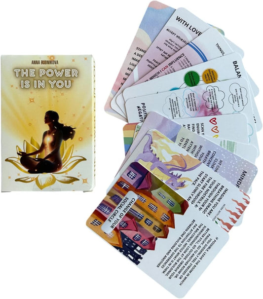 Panic Attack & Anxiety Relief Cards – 'The Power is in You' 46 - Card Deck with Grounding Exercises, Breathing Techniques & Stress Management Practices (English)