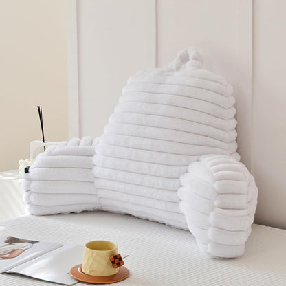 Large Reading Pillow for Adults, Back Support Pillow for Sitting Up in Bed with Arms, Couch for Lounging Bedrest, Pink