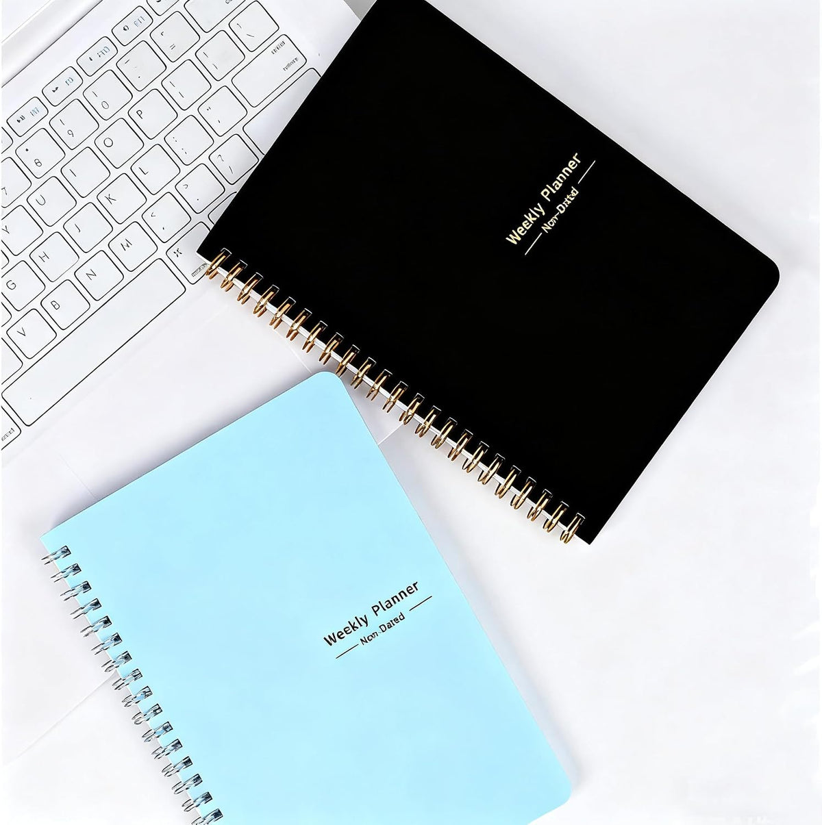 Undated Weekly Planner, A5 Personal Goals Journal Non Dated Weekly Planner to Do List Notebook with Goal Habit Tracker Organizer, Cute Undated Week Planners with Spiral Binding for Kids School Work