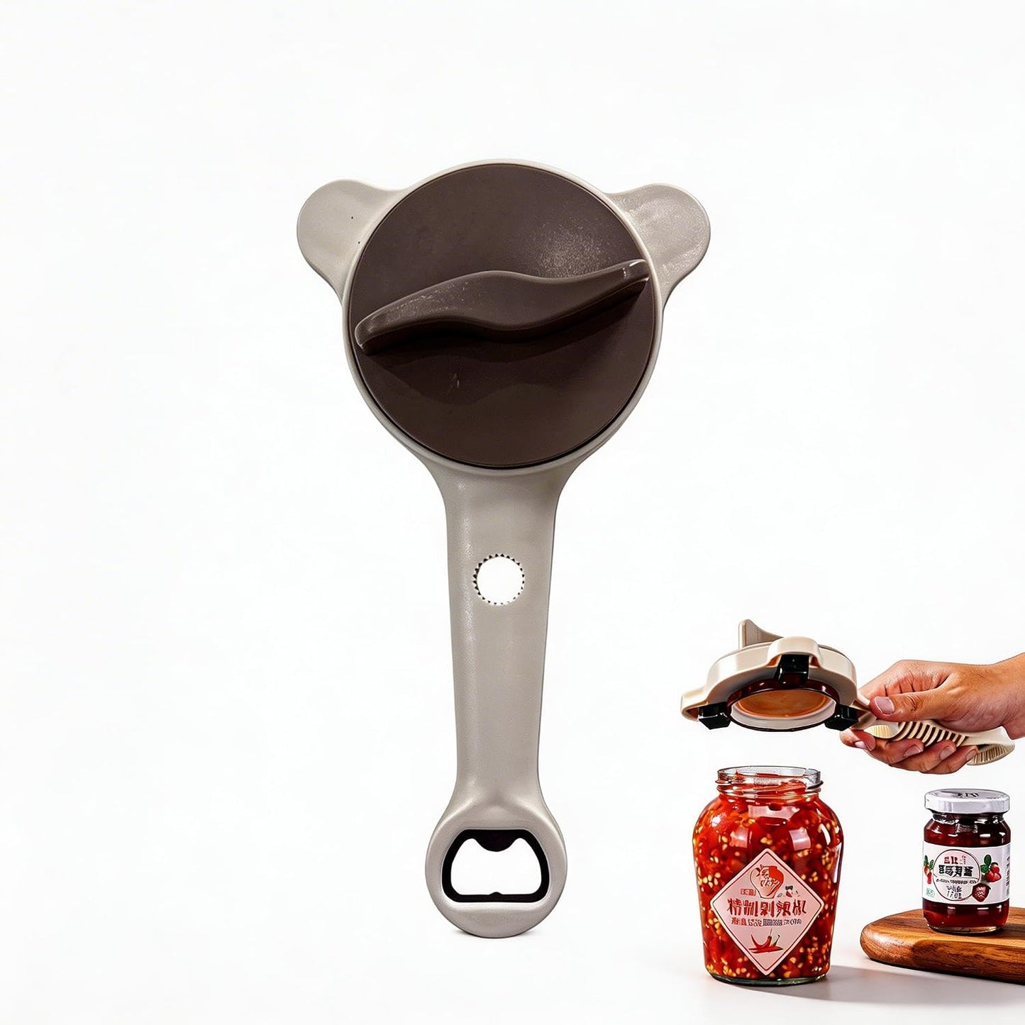 Multifunctional Jar Opener for Seniors with Arthritis - 4-in-1 Adjustable Bottle Opener for Weak Hands, Universal Lid Gripper Fits 1.0"-3.5" Jars, Manual Kitchen Gadget for Effortless Opening