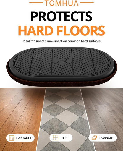 Furniture Sliders for Hardwood Floors Felt Heavy-Duty Furniture Movers | 8 Pack 9-1/2" Oval Reusable Furniture Slider with Extra Thick Design Beige Felt Sliders for Hard Surfaces Effortless Moving