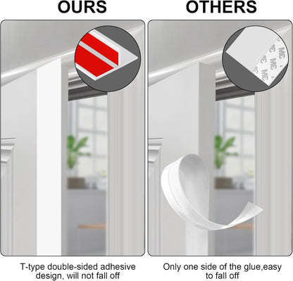 Benory T-Shaped Silicone Door Weather Stripping, Clear, 1.38" W x 20 ft | T-shaped design helps the seal stay in place on door frames while reducing drafts, energy loss, and outside noise