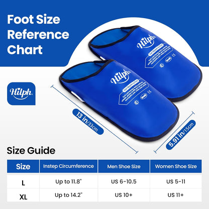 Hilph Foot Ice Pack Slippers, 1 Pair Ice Pack for Feet & Toes Pain Relief | Reusable Hot Cold Therapy for Plantar Fasciitis, Gout, Bunions, Neuropathy Relief, Surgery Recovery, HSA Eligible FSA, Blue