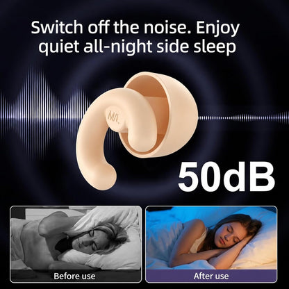 Noise Cancelling Ear Plugs Sleep 50dB NRR Side Sleep Small Ear | ultra soft silicone, reusable one-piece design, 4 sizes included, portable case