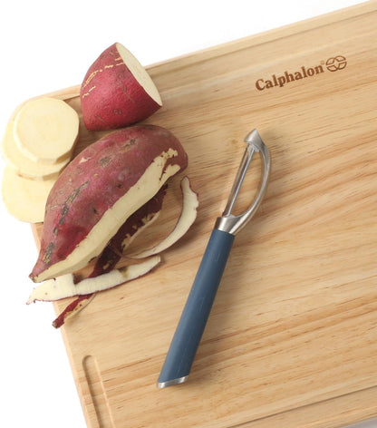 Calphalon Edge Stainless Steel Y Vegetable Peeler w/Thermoplastic Rubber Handle - Navy Blue