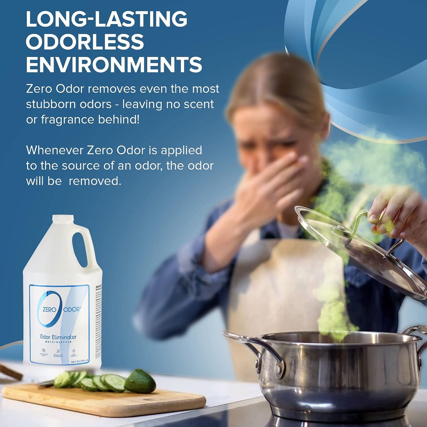 Zero Odor Multi-Purpose Odor Eliminator, Fabric & Room Deodorizer, 16 oz | Odor Eliminator Spray for Closet, Bathroom, Basement, Trash & Upholstery, Air and Surface use