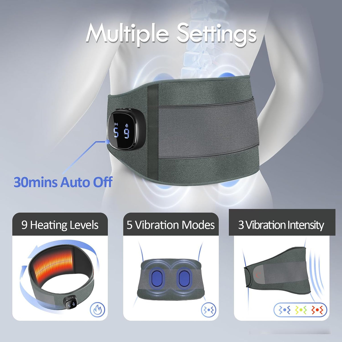 Comfytemp Cordless Portable Heating Pad with Massager for Lower Back FSA