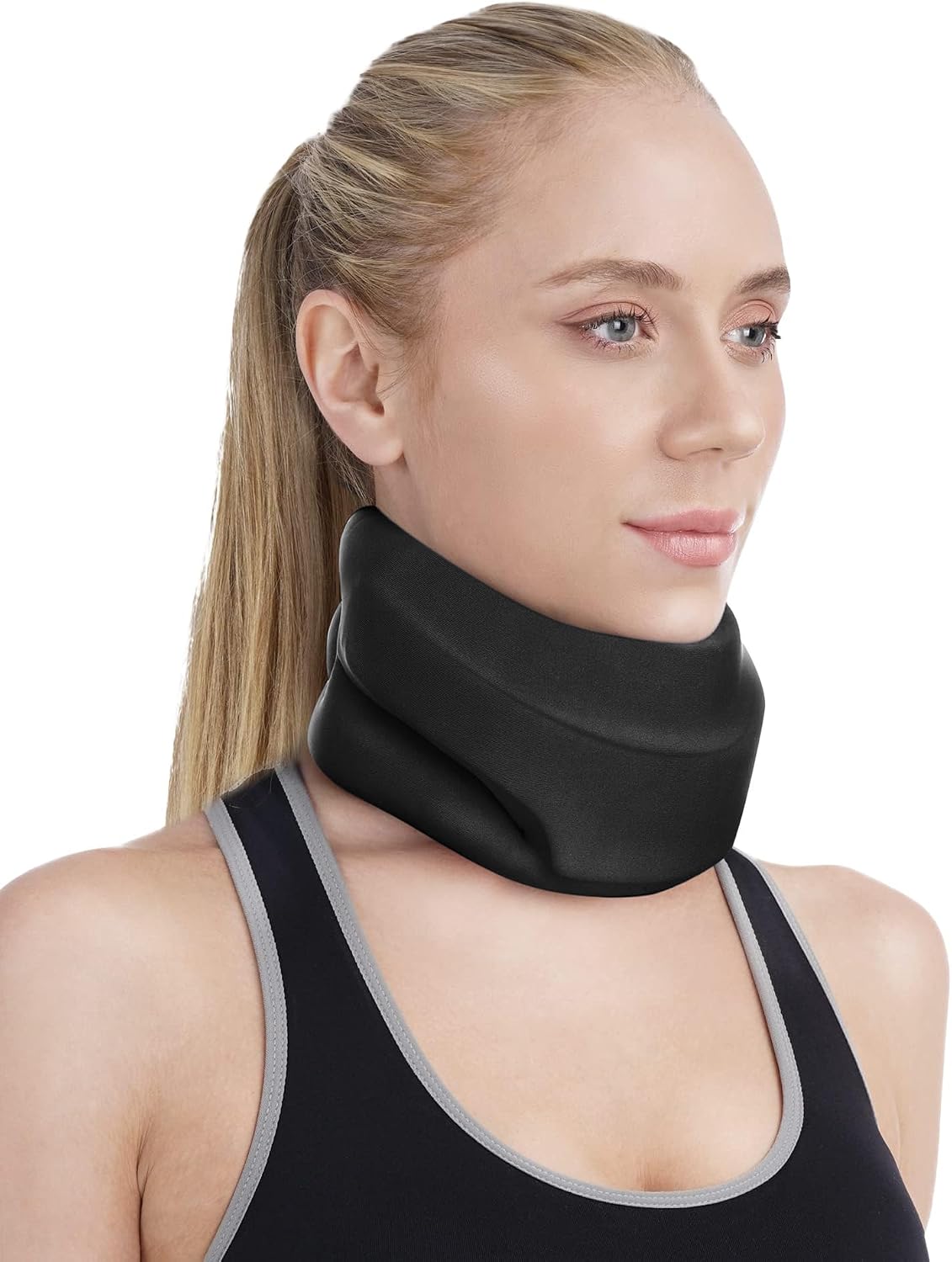 Neck Brace for Sleeping - Cervical Collar Relief Neck Pain and Neck Support Soft Foam Wraps Keep Vertebrae Stable for Relief of Cervical Spine Pressure for Women & Men Rose Pink Large Size