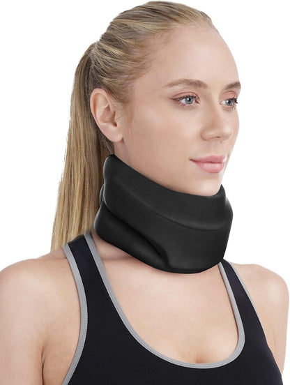 Neck Brace for Sleeping - Cervical Collar Relief Neck Pain and Neck Support Soft Foam Wraps Keep Vertebrae Stable for Relief of Cervical Spine Pressure for Women & Men Rose Pink Large Size