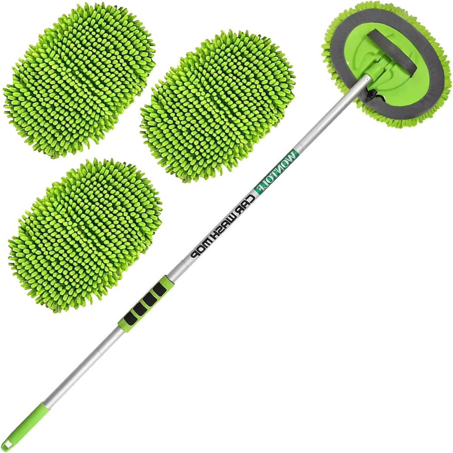 Wontolf 62'' Car Wash Brush Kit with Long Handle, Chenille Microfiber Car Wash Mop Mitt Scratch-Free Car Detailing Cleaning Brush Care Kit Car Cleaning Supplies for Cars RV Truck Boat