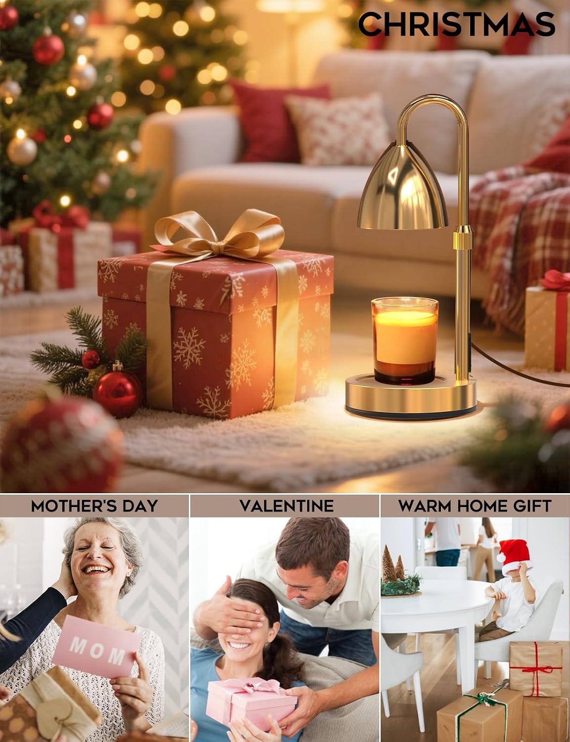 Candle Warmer Lamp with Timer Dimmer, Home Decor for Birthday Gifts Women
