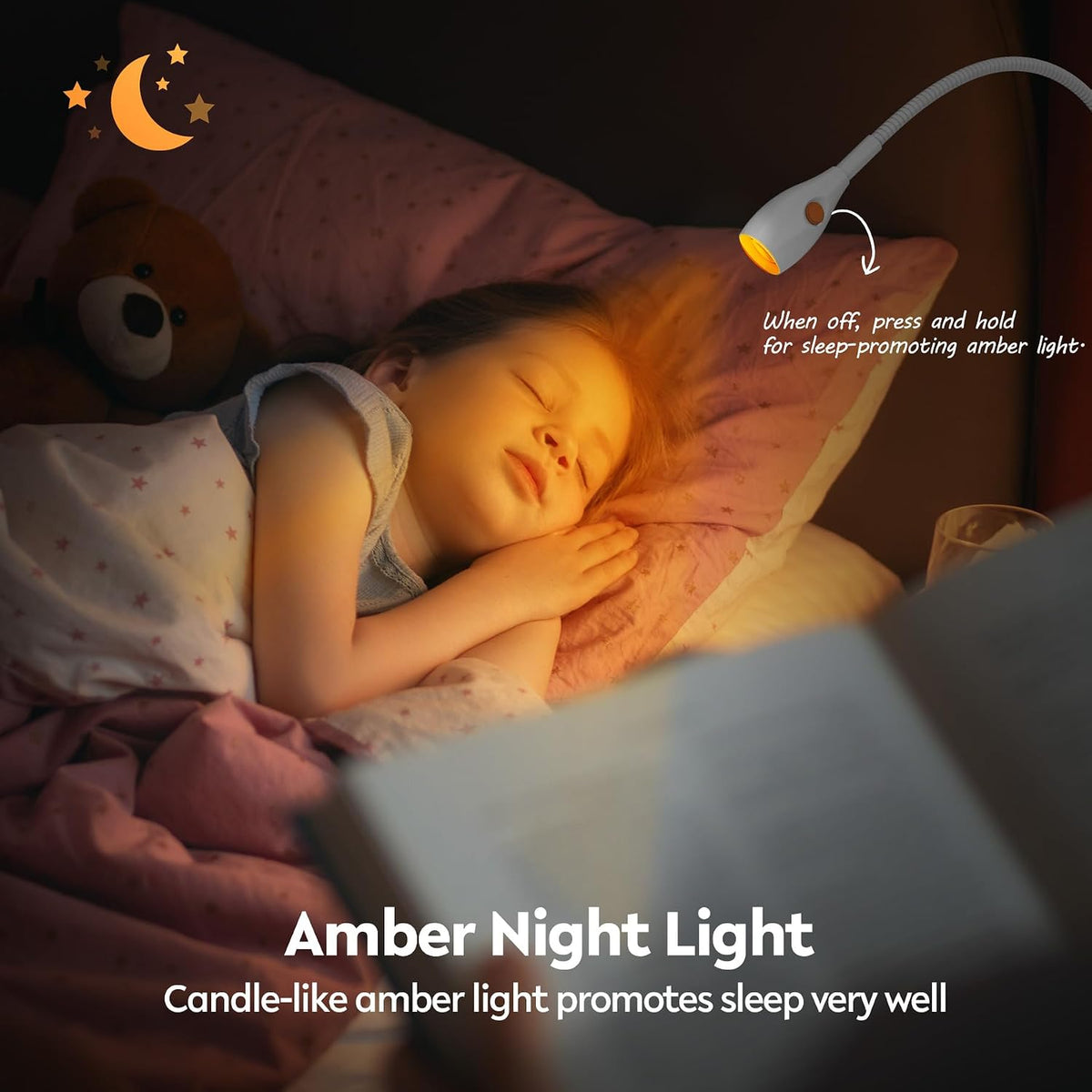 acegoo Minimalist Clip On Reading Light, Head Switch Headboard Book Lamp