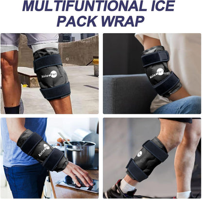 AiricePac 2 Ice Pack for Knee Pain Relief, Reusable Gel Ice Wrap for Injuries, Swelling, Knee Replacement Surgery, Cold Compress Therapy for Arthritis, Meniscus Tear and ACL, Blue