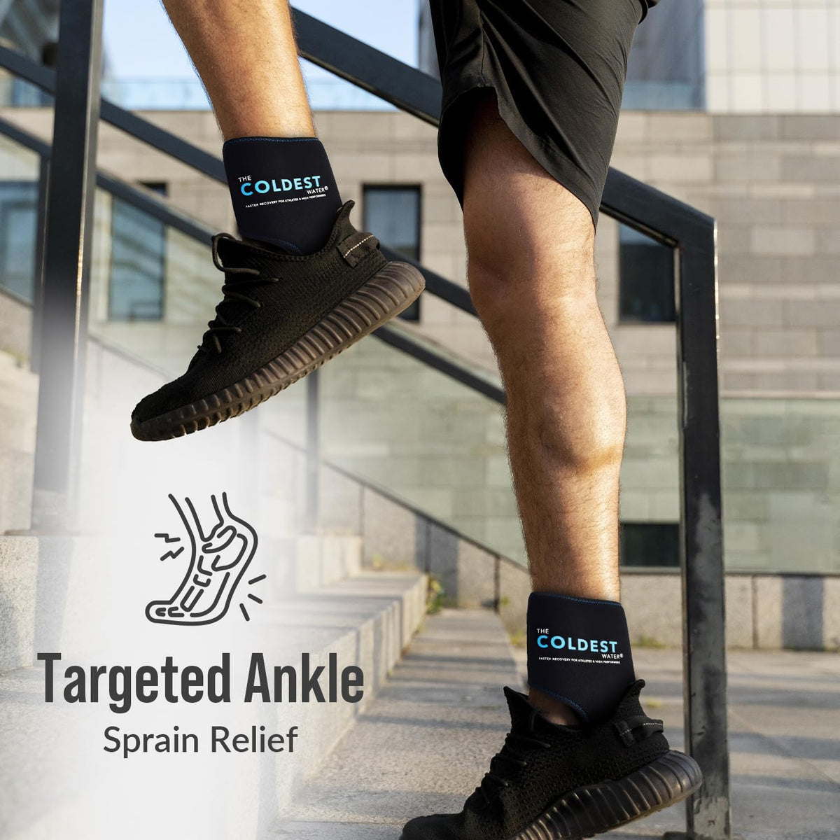 Coldest Foot Ankle Achilles Tendonitis Icing Pain Relief Ice Wrap with Cold Compression Gel Packs | Best for Achilles Tendon Injuries, Plantar Fasciitis, Heel and Sore Feet Cold Therapy