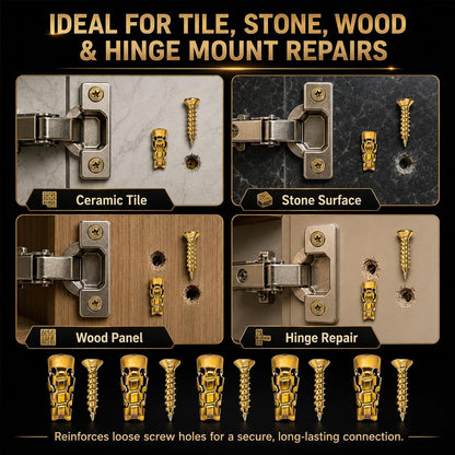 6×14mm Short Expansion Screw Set,Door Hinge Thread Repair Screws,Wall Anchors Screws Fit 6mm Holes for Tile Stone Wood Door,30PCS
