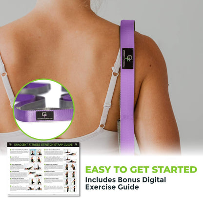 Stretching Strap for Physical Therapy, 12 Multi-Loop Stretch Strap 1" W x 8' L, Neoprene Handles, Physical Therapy Equipment, Yoga Straps for Stretching, Leg Stretcher.