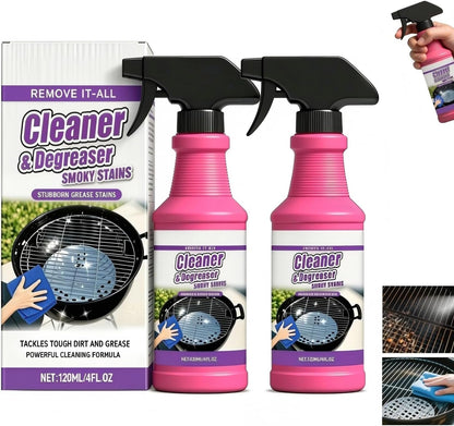 2Pcs Fast Acting Heavy Duty Grill Degreaser Spray, Heavy Duty BBQ Grill Degreaser, Outdoor Grills Cleaner, For Kitchen Grates and Racks