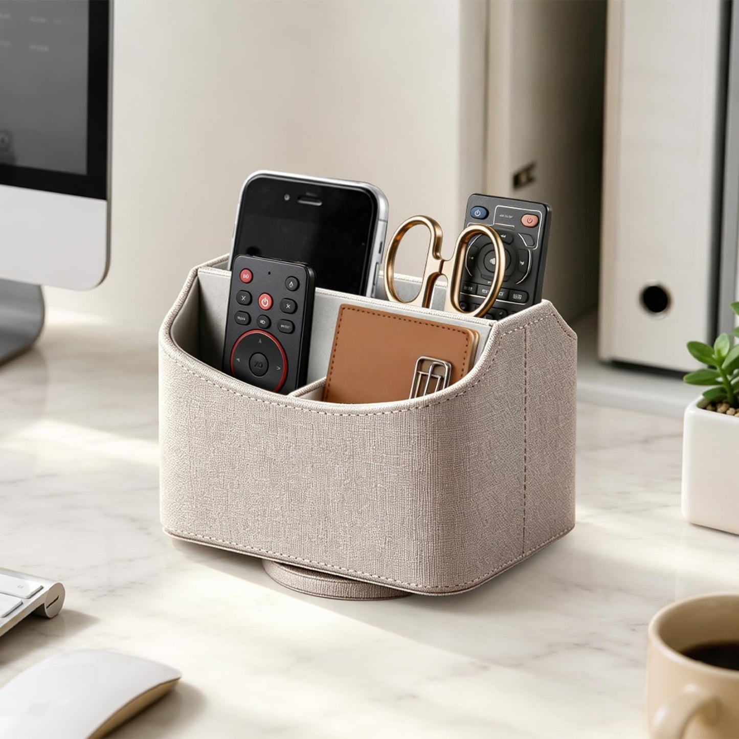 360° Rotatable Remote Control Holder,TV Remote Caddy for Nightstand Table